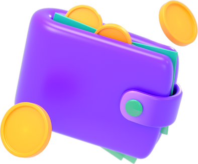 Wallet 3D illustration